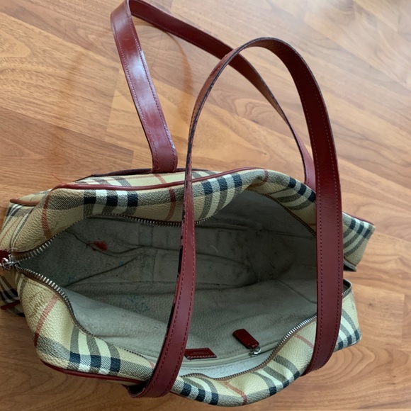 Burberry Tan and Red Plaid Shoulder Bag - Picture 6 of 6